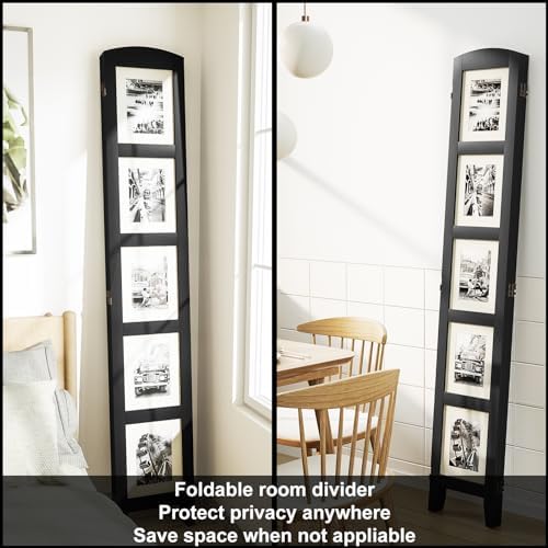 SZQINJI 3 Panel Photo Room Divider Screen, Black - Image 7