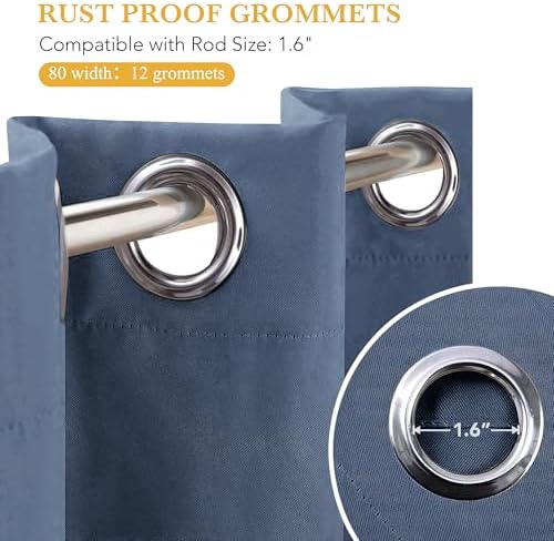 RYB HOME Blackout Thermal Insulated Curtain for Sliding Glass Door - Image 7