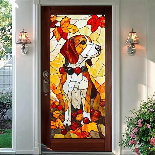 HOMETITUTE Fall Beagle Dog Privacy Window Film Cling 17.7x39.3 PVC - Image 6