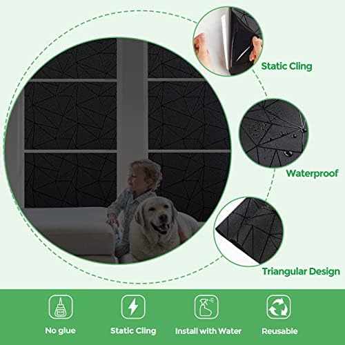 Coavas Blackout Window Privacy Film, Geometric Pattern, 11.8" x 78.7" - Image 6