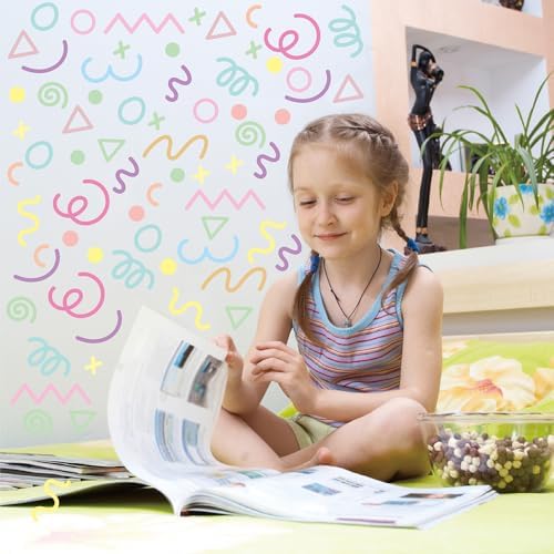 200 PCS Peel & Stick Removable Pastel Abstract Geometric Wall Decals | 10 Sheets Vinyl Wall Stickers in Mixed Size Shapes (1.8–5.7 in) for Nursery, Kids Room, Bedroom, Playroom & Home Decor - Image 7