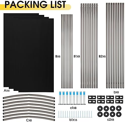 RANTILA 4 Panel Room Divider, 6 Ft Tall Folding Privacy Screen Room Dividers, Freestanding Room Partition Wall Dividers, 136''W x 20''D x 71''H, Black - Image 7