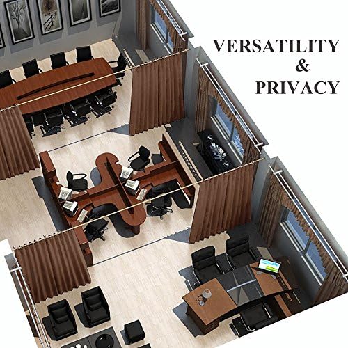 NICETOWN Noise Barrier Room Dividers Blind Screens Partitions, Home Decor Floor to Ceiling Divider Room Curtain for Shared Space, Office, Loft, Dorm, Hotel (1 Pcs, 9' Tall x 15' Wide, Cappuccino) - Image 6
