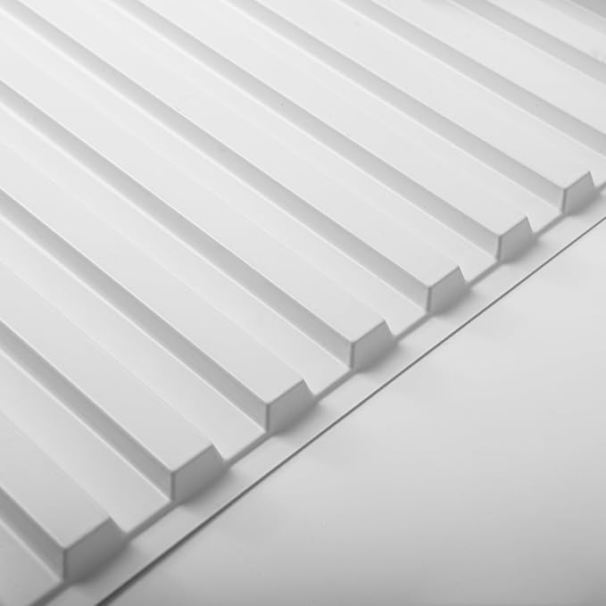 Art3d Fluted Slat 3D Wall Panels, Drop Ceiling Tiles, 6-Pack, White | 24" x 48" , Lightweight, Break-Proof, Compatible with Grid System, Ideal for Home, Commercial Spaces - Image 9