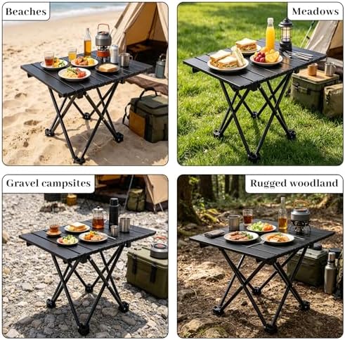 Camping Table Foldable, Black, 16x13.7x11.5in, 2 Pack - Image 6