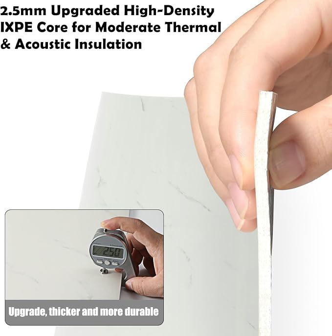 10pcs Peel and Stick Shower Tile Waterproof Off White Marble Tiles Wall Panels 11.8"X11.8" Self-Adhesive Backsplash for Home Bathroom Kitchen Showers (Not Real Tile) - Image 8