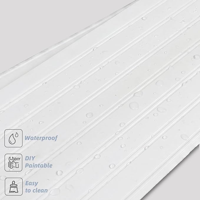 QUTREY Wainscoting Panels White 12 Pack, Board and Batten Wall Panel kit Panels Cover 39.6x117.6 Inch, 3D Wall Panels for Interior Wall Decor, TV Background, Living Room, Office - Image 8