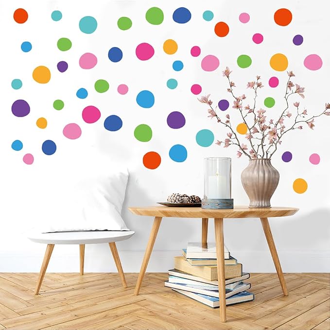300 Pcs Bright Removable Multicolor Polka Dot Vinyl Wall Decals Set | 10 Sheets Waterproof Peel & Stick Matte Circle Stickers for Bedroom, Playroom & Accent Wall Decor(Mixed Size 1.2–2 in) - Image 7