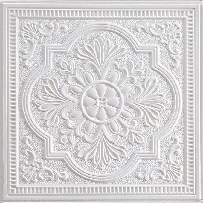 Ceiling Tiles, 3D Wall Panels Foam Peel and Stick, 16 Pcs Waterproof Ceiling Tiles Foam, Covered 21 Sq.Ft, Easy to Install for Ceilings and Wall Decor (13.8 x 13.8 inch) - Image 2