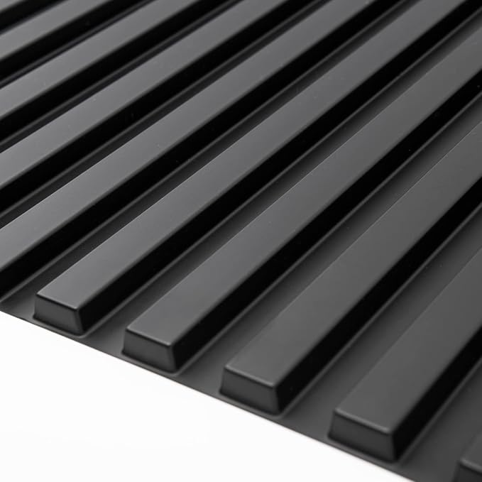 Art3d 3D Fluted Textured Slat Wall Panels, 19.7 x 19.7 in, 12-Pack, Black | PVC, Waterproof, Scratch Proof, Wipeable, Break-Proof, Ideal for Home, Office and Commercial Spaces - Image 9
