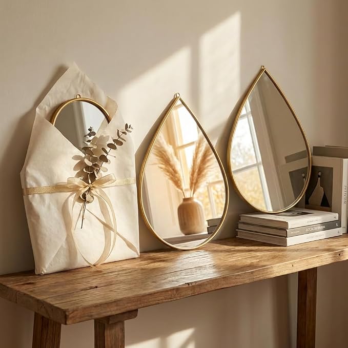 DECANIT Decorative Wall Mirrors Set of 3,Gold Accent Hanging Mirrors for Living Room, Bedroom & Entryway – Modern Farmhouse & Boho Home Decor - Image 7