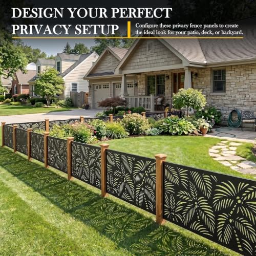 72" H Outdoor Privacy Screen, Palm Tree Privacy Panel for Patio&Backyard - Image 6