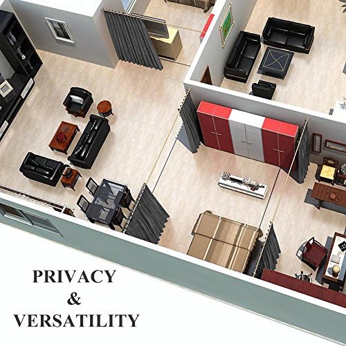 NICETOWN Wall Curtain for Bedroom, Room Divider Curtain for Doorways, Vertical Blind for Sling Door, Privacy Sound Reduction Curtains Room Dividers for Patio (Grey, 1 Panel, 8ft Tall x 8.3ft Wide) - Image 6