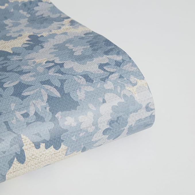 Tempaper Textured Blue Canopy Toile Faux Grasscloth Removable Peel and Stick Wallpaper, 20.5 in X 16.5 ft, Made in The USA - Image 10