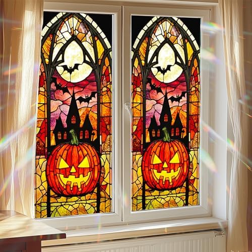 HOMETITUTE Halloween Castle Pumpkin Privacy Window Cling 17.7x39.3 PVC - Image 7