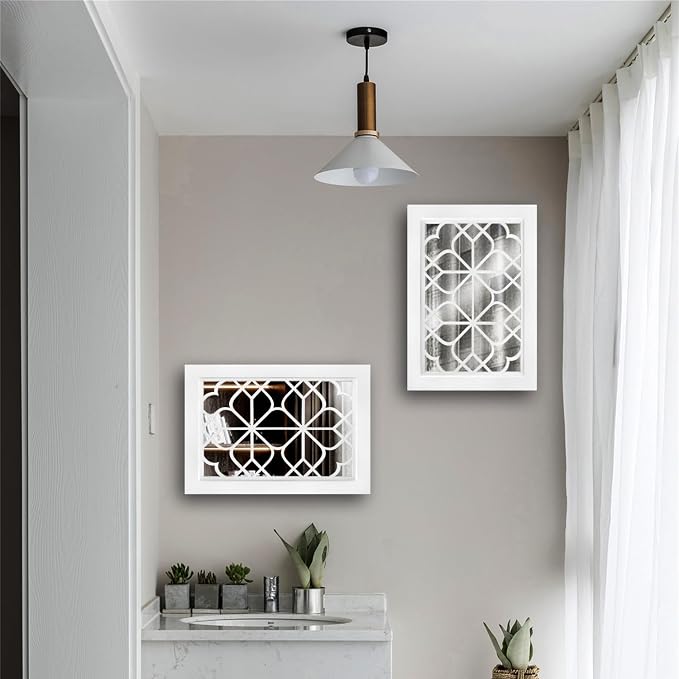 Wocred Set of 2 Rectangular Wall Mirror,White Color Entry Mirror for Bathroom Renovation,Bedrooms,Living Rooms and More(11”x15”) - Image 7