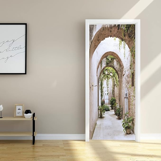 artfanke 3D Peel and Stick Door Sticker 30.3"x78.7", Arched Pathway Door Murals Wallpaper,Self-Adhesive Wall Decal for Bedroom Decor (2 Sheets/Set) - Image 8