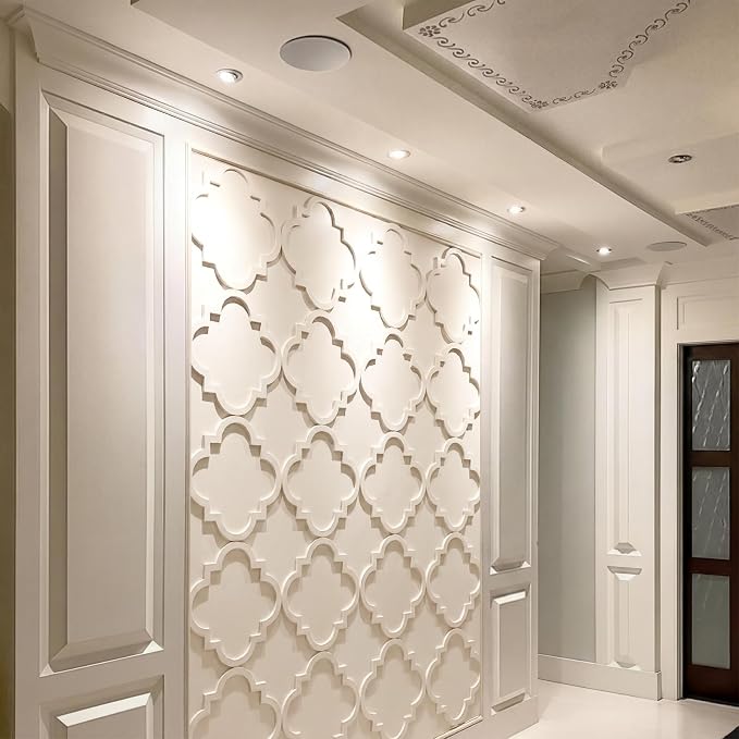 Yalikop 6 Pcs 3D 12 Inch Wall Panels Premade Wainscoting Kit, Classic | Large Art Decorative Molding Panel for Wall 12"w x 12"h x 0.3"p Moroccan Wall Art for Living Rooms, Offices Without Glue - Image 6