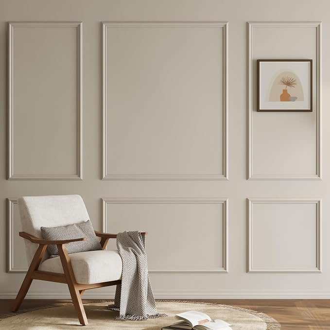 INMOZATA Pre-Cut Peel and Stick Wall Molding, 50" x 20",50" x 40" | Strong Adhesive, Paintable, Easy to Install, Wainscoting Panel for Interior Wall Decor Living Room Bedroom Hallway - Image 9