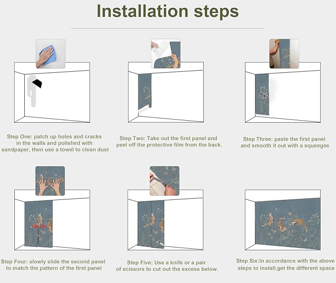 Animal Wallpaper Peel and Stick Woodland Wildlife Safari Wall Mural | 173"x108", Self Adhesive Canvas, for Bedroom Living Room Bathroom, Seamless, No overlapping - Image 7