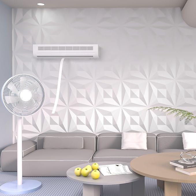 40 PCS 3D Wall Panels for Interior Décor White 11.8"*11.8" Wall Covering Panels,PVC Textured 3D Tile for Living Room,Bedroom DIY Interior Wall Décor - Image 9