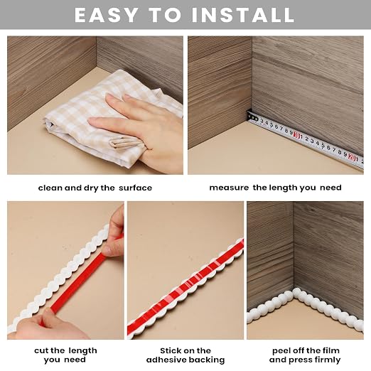 Leinuosen Flexible Bead Molding Trim Peel and Stick White 20ft /15 mm - Image 7