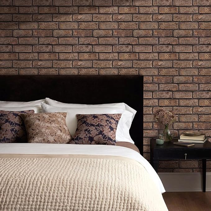 Commomy Faux Brick Wall Panels Peel and Stick Thin PVC 10 Pcs 11.8" x 11.8" | Small Size Thin PVC Quick Wall Covering Home Decor for Kitchen,Fireplace,Home Office (Covers 9.7 sq.ft) - Image 9