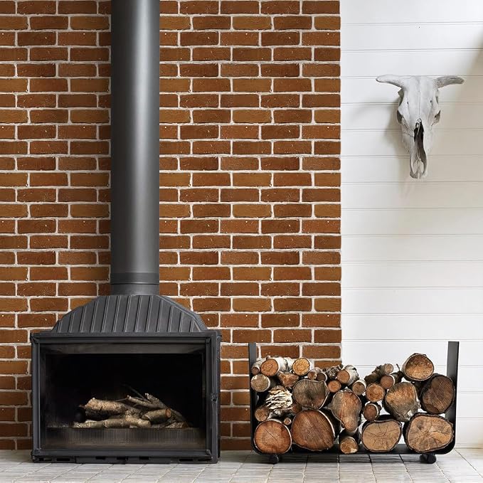 Commomy Faux Brick Wall Panels Peel and Stick Thin PVC 10 Pcs 11.8" x 11.8" | Small Size Thin PVC Quick Wall Covering Home Decor for Kitchen,Fireplace,Home Office (Covers 9.7 sq.ft) - Image 9