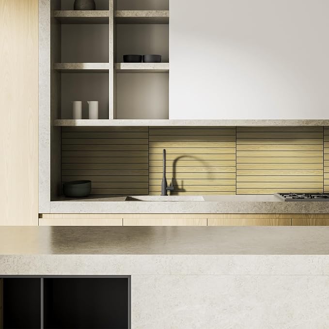 WADILE Peel and Stick Wood Slat Wall Panels 12x24in PVC 20 Pack | Decorative wall panels, self adhesive, living room, bedroom, accent wall, not real wood - Image 9