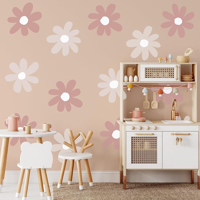 TaoBary 12 Sheet Daisy Wall Sticker Large Flower Wall Decal | Big Flower Wall Sticker, Floral Decal, Daisy Bedroom Room Decor, Removable Peel and Stick, Nursery Home Wall Decor - Image 7