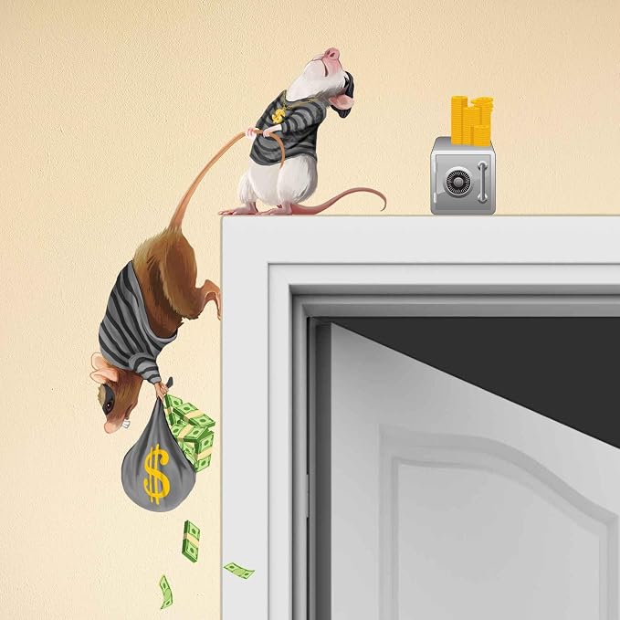 Mouse Reading Book, Wall Decor Sticker Decal, Kids Room, Classroom, Home, Bedroom, Bookcase, Book Lover, of Mice and Men, Children, Adorable, (Mice Burglars) - Image 9