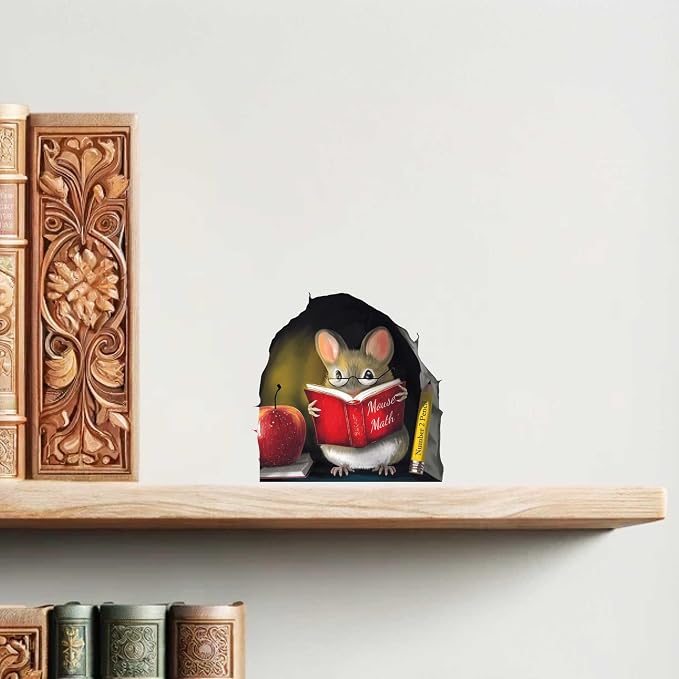 eacher’s Pet Mouse Wall Sticker – Adorable 3D Reading Mouse Décor for Classroom, Kids Room & Book Lover Gift by MICESTERPIECE - Image 8