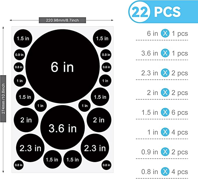 Zonon 264 Pcs Polka Dot Wall Stickers, Vinyl Peel Stick Removable Black | Circle Dots Decals for Classroom Nursery Bedroom Playroom, Easy to Apply and Remove Without Damage, Kids Room Decor - Image 7