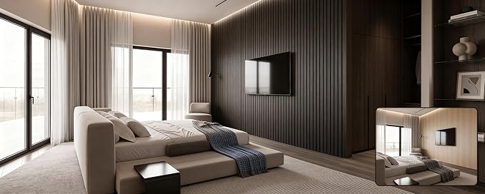 Self-Adhesive PVC Slat Wall Panels, Peel and Stick Wood Panels 236"x15.75", Thick Faux Black Oak Wood Grain Wallpaper Panels 3D Soundproof Wall & Ceiling Panels Decorativos para Pared Y019D - Image 9