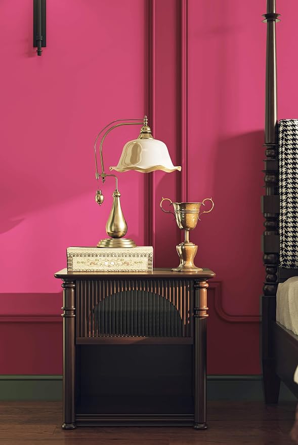 Dimoon 393''x17.7'' Pink Peel and Stick Wallpaper Contact Paper Modern Self Adhesive Wall Paper Removable Renter Friendly Textured Solid Color Shelf Cabinet Vinyl Roll (393''x17.7'',Rose Red) - Image 8