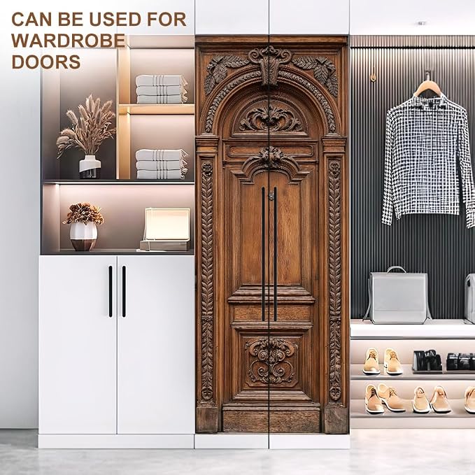 Vintage Wooden Door Mural, Classic Carved Door Decor | Peel-and-stick vinyl door decal, self-adhesive home decor wallpaper, 30.3" W x 78.7" L, 2-pack - Image 8