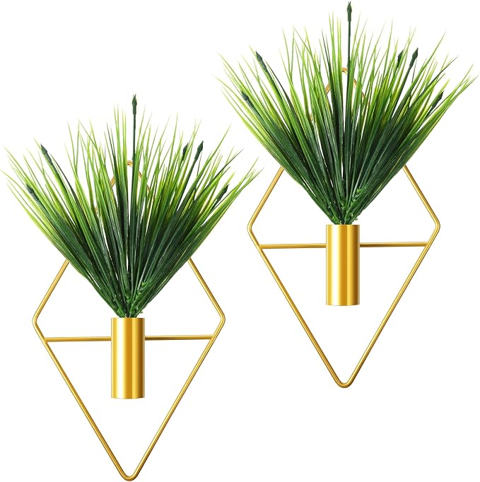 Canlierr 4 Pcs Wall Decor Hanging Planters, Aquatic Plant, Gold - Image 9