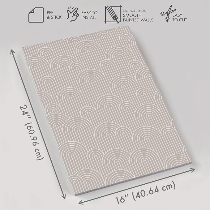 Peel and Stick Wallpaper Panels, Embrace Your Curves, 8-Pack | 16 x 24 in panel size; Covers up to 21.33 sq ft; Vinyl peel & stick; Great for walls, shelves & cabinets. - Image 6