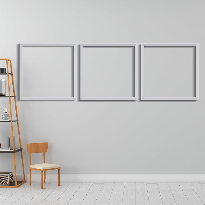 3 Set Panels Peel and Stick Premade Wainscoting Accent Wall Panels for Interior Wall Decor Easy DIY Build and Picture Frame Door Decor White (20 x 20 in) - Image 8