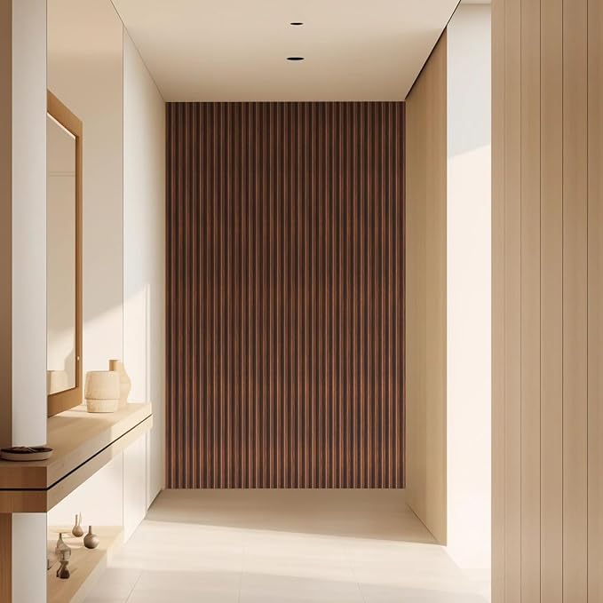 Slat Wall Panel 4-Pack, 108’’x5.7’’, Walnut | Real Wood Material, with 2Pcs End Trims, Wood Wall Panel for Interior Wall Decor, Bedroom, Living Room, TV Background - Image 7