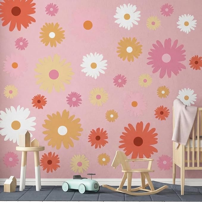TaoBary 12 Sheet Large Daisy Wall Stickers Decal Flower Wall Sticker | Big Flower Wall Decal, Floral Sticker, Daisy Bedroom Room Decor, Peel and Stick, Nursery Home Wall Decor - Image 8