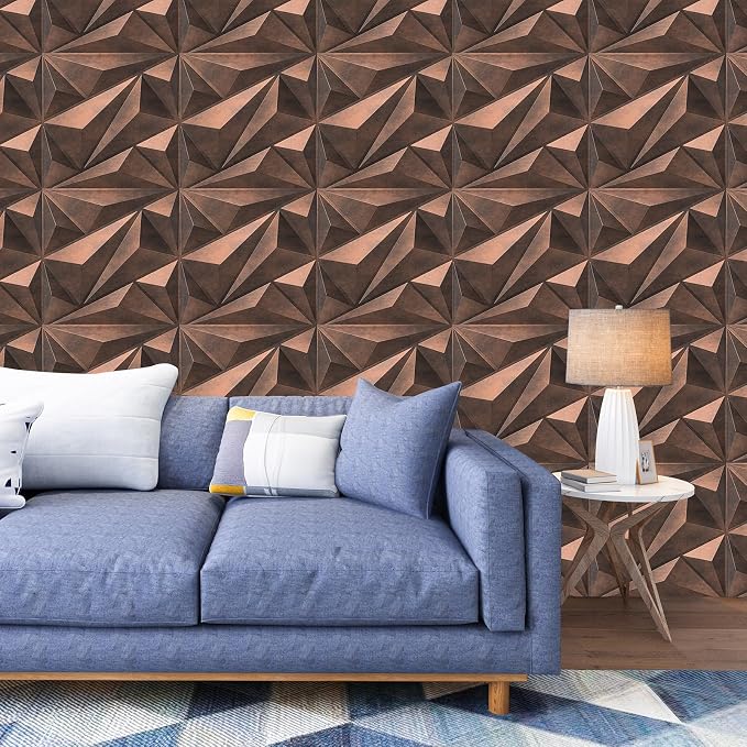Art3dwallpanels 3D Wall Panels Diamond, PVC Antique Copper | 3D Raised Diamond Wall Tiles, Waterproof Fireproof, 12 Sheets Large Size Pack, Easy DIY Install for Bedroom Living Room Wall - Image 7