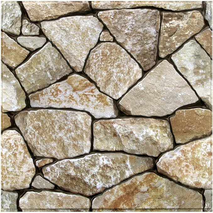 3D Peel and Stick Faux Stone Wall Panels 11.8" x 11.8" 10-Pack | Washed Yellow Brown, Stone-Look Textured Wall Sticker, Thin PVC Self Adhesive Wall Tiles for Interior Decor, Cover 9.7 sq ft - Image 9