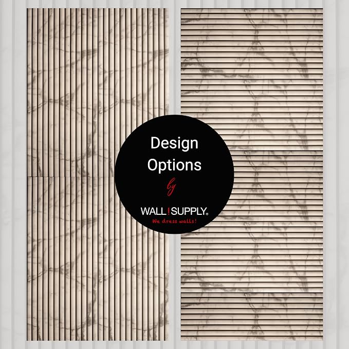 Wall!Supply 3D Wall Panels – Faux Marble Round Slatted – Home Decor Wallpaper Alternative for Living Room, Bedroom & Office – Easy DIY Installation – 4 Pack, Covers 24.96 Sq Ft | Lightweight EPS Foam, Wallpaper Alternative, Easy DIY Installation, Cover... - Image 6