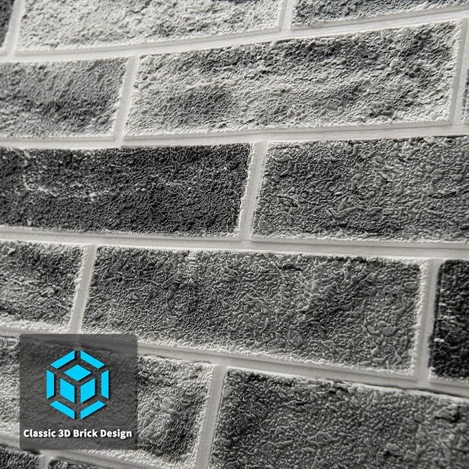 Art3d 10-Pack Durable Faux Brick Peel and Stick 3D Wall Panels, Stone Ash | Coverage: 52.5 Sq. Ft, Waterproof, Oil-Proof, Easy to Wipe, Decorative, Ideal for Bedroom, Kitchen - Image 9