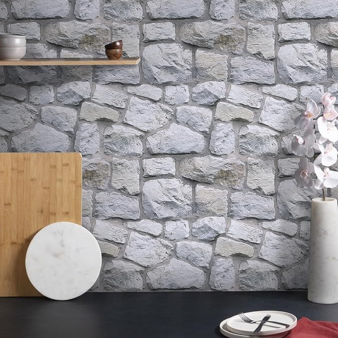 Commomy Faux Stone Peel and Stick 3D Wall Panels 10 Pcs 11.8" x 11.8" | Ultralight Thin PVC Printable Faux Rock Wall Covering Decorative Tiles for Living Room,Fireplace(Covers 9.7 sq.ft) - Image 9