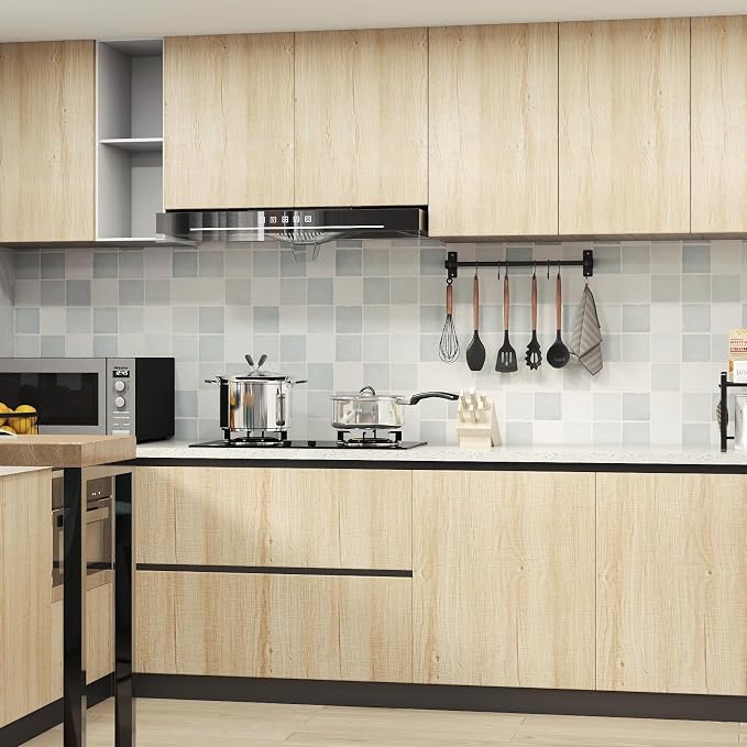 Vinjiasin Natural Wood Grain Wallpaper Wood Contact Paper Peel and Stick Oak Light Wood Contact Paper for Countertops Cabinet Decoration Waterproof Self-Adhesive 17.7"x 200" - Image 7