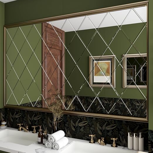 Yenhome Mirror Stickers for Walls 17.7"X118" Peel and Stick Mirror Contact Paper Non Glass Stickers Reflective Silver Contact Paper for Cabinets Countertop Crafts Flexible Reflective Sheet Roll - Image 8