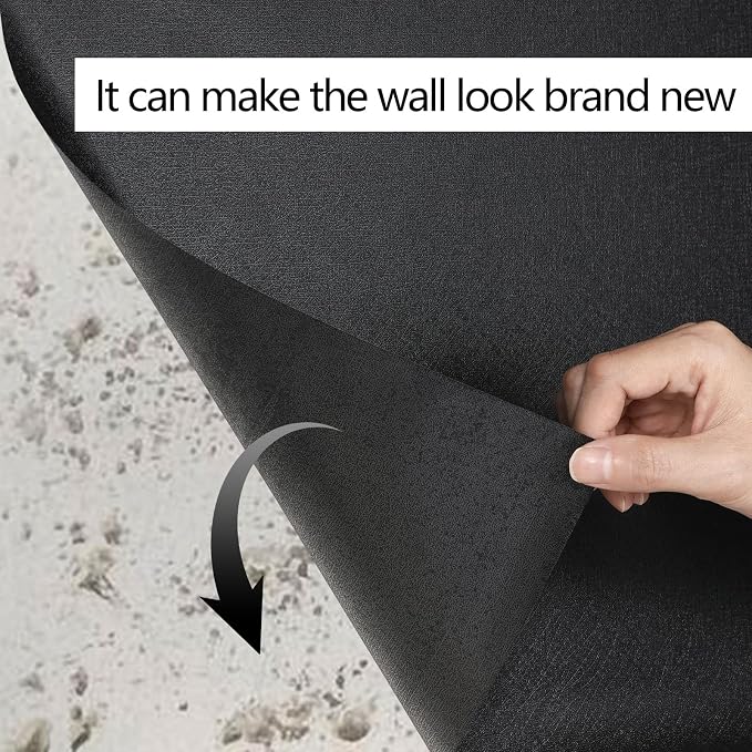 Black Contact Paper Solid Black Peel and Stick Wallpaper Matte Self Adhesive Waterproof Vinyl Roll for Bathroom Kitchen Cabinets Shelf Liners Drawers A Set of 17.3"x1200" - Image 8