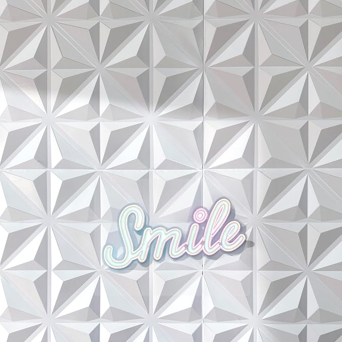 Main Street 3D Wall Panels, White Geo, Peel and Stick, 8-Pack | 12 x 12 in panel size; Covers up to 8 sq ft; Peel and StickTextured 3D wall panels; For kitchens, bedrooms, accent walls - Image 7